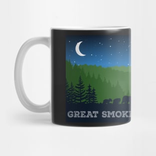 Dark Blue Great Smokey Mountains Bear Design Mug